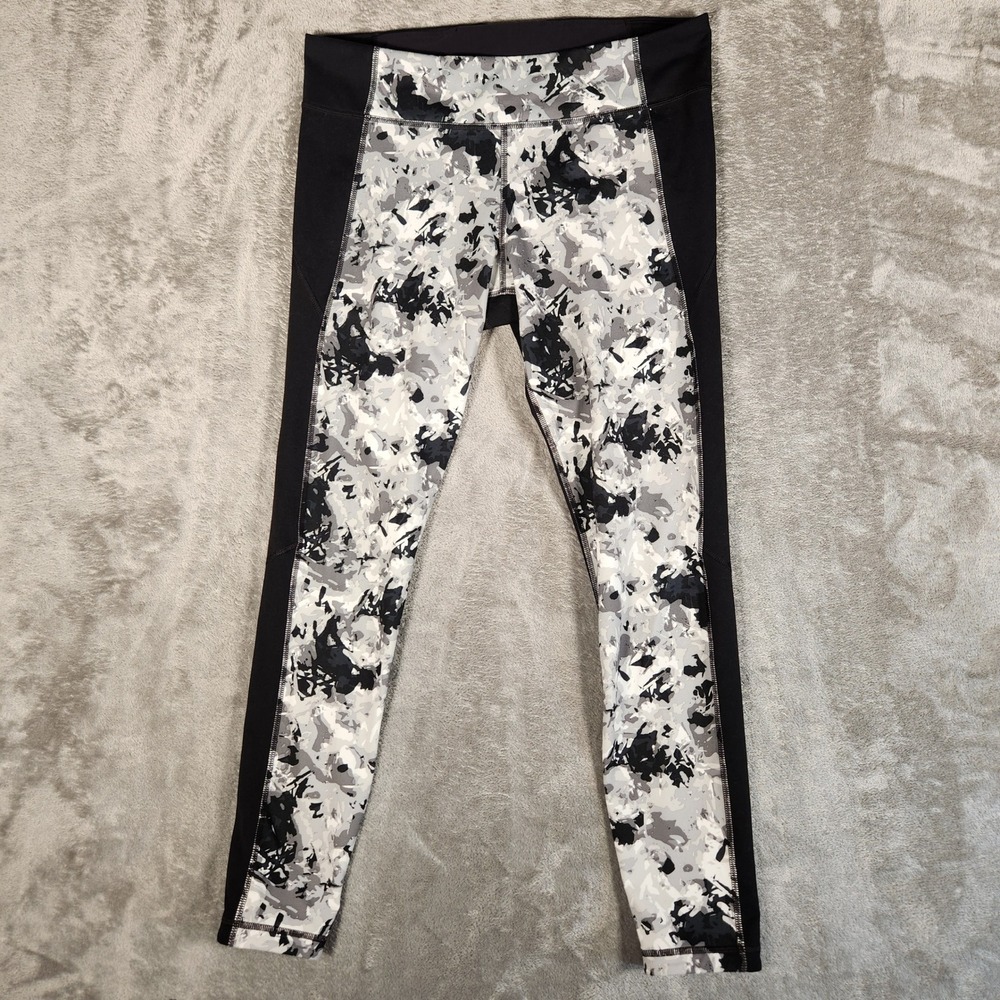 Under Armour Leggings Womens Medium Gray Camo Compression Athletic EUC